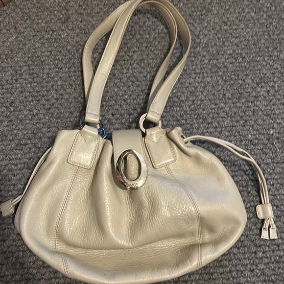Oroton Bags Oroton Cream Leather Drawstring Bucket Bag Poshmark